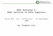 BADC Workshop 2: BADC Services to Data Suppliers Royal Met. Soc. Conference – 14 September 2005 Ag Stephens et al