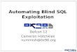 Automating Blind SQL Exploitation Defcon 12 Cameron Hotchkies nummish@0x90.org