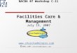 NACBA 07 Workshop C-11 Facilities Care & Management July 13, 2007   2003-2007 churchadminpro.com