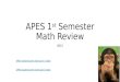 APES 1 st Semester Math Review 2015 APES mastering the math part 1 video APES mastering the math part 2 video