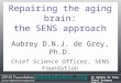 Dr Aubrey de Grey Chief Science Officer Repairing the aging brain: the SENS approach Aubrey D.N.J. de Grey, Ph.D. Chief Science Officer, SENS Foundation