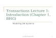 (c) Oded Shmueli 20041 Transactions Lecture 1: Introduction (Chapter 1, BHG) Modeling DB Systems