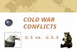 COLD WAR CONFLICTS U.S vs. U.S.S.R.. Timeline: What’s Happening? United States: 1949 - United States joins NATO 1952 – US explodes first hydrogen bomb