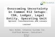 Overcoming Uncertainty in Common R12 Setups: COA, Ledger, Legal Entity, Operating Unit Options, Considerations and Lessons Learned Hans Kolbe, Celantra