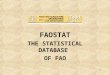 1 FAOSTAT THE STATISTICAL DATABASE OF FAO. 2 -data -metadata -t.c.f. -f.b.s. -trade O/D ( coming) -chartroom FAOSTAT- N.B
