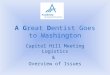 A Great Dentist Goes to Washington Capitol Hill Meeting Logistics & Overview of Issues