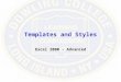 Templates and Styles Excel 2000 - Advanced. Templates are pre- designed and formatted spreadsheets –They provide consistency of layout/structure –They
