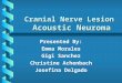 Cranial Nerve Lesion Acoustic Neuroma Presented By: Emma Morales Gigi Sanchez Christine Achenbach Josefina Delgado