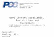 Nonprofit Mailing 101 & Beyond USPS Content Guidelines, Restrictions and Exceptions Greater Madison Postal Customer Council 2011 National PCC Day September