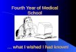 … what I wished I had known! Fourth Year of Medical School