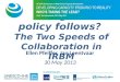 Knowledge leads, policy follows? The Two Speeds of Collaboration in IRBM Ellen Pfeiffer, Jan Leentvaar 30 May 2013