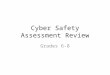Cyber Safety Assessment Review Grades 6-8. Question #1 Cyber bullies are generally quite mature in their behavior. TRUE FALSE