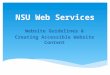 NSU Web Services Website Guidelines & Creating Accessible Website Content