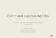 Command Injection Attacks CSE 591 – Security and Vulnerability Analysis Spring 2015 Adam Doupé Arizona State University 