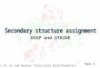 DSSP and STRIDE Topic 9 Chapter 19, Du and Bourne “Structural Bioinformatics”