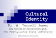 Cultural Identity Dr. W. Terrell Jones Vice Provost for Educational Equity The Pennsylvania State University 