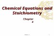 Chapter 41 Chemical Equations and Stoichiometry Chapter 4