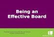Being an Effective Board Presented by the Nonprofit Services Division of 3fold Communications