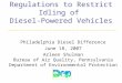 Regulations to Restrict Idling of Diesel-Powered Vehicles Philadelphia Diesel Difference June 18, 2007 Arleen Shulman Bureau of Air Quality, Pennsylvania
