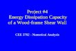 Project #4 Energy Dissipation Capacity of a Wood-frame Shear Wall CEE 3702 - Numerical Analysis