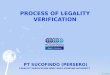 LEGALITY VERIFICATION BODY AND LICENCING AUTHORITY PT SUCOFINDO (PERSERO)