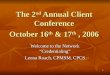 1 The 2 nd Annual Client Conference October 16 th & 17 th, 2006 Welcome to the Network “Credentialing” Leona Roach, CPMSM, CPCS