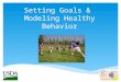 Setting Goals & Modeling Healthy Behavior.  Make them manageable and specific.  Start small and try not to focus on too many things at once.  Make