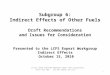 Subgroup 6: Indirect Effects of Other Fuels Draft Recommendations and Issues for Consideration Presented to the LCFS Expert Workgroup Indirect Effects