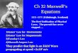 Ch 32 Maxwell’s Equations 1)Gauss’ Law for Electrostatics 2)Gauss’ Law for Magnetostatic 3)Faraday's Law 4)Maxwell-Ampere Law They predict that light is