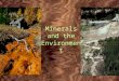 Minerals and the Environment. The Rock Cycle Definitions Mineral –a solid homogenous (crystalline) chemical element or compound; naturally occurring