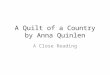 A Quilt of a Country by Anna Quinlen A Close Reading