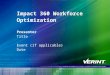 Impact 360 Workforce Optimization Presenter Title Event (if applicable) Date