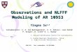 Observations and NLFFF Modeling of AR 10953 Yingna Su 1,2 Collaborators: A. A. Van Ballegooijen 1, E. E. Deluca 1, Leon Golub 1 P. Grigis 1, B. Lites 3,