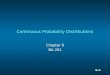 1 1 Slide Continuous Probability Distributions Chapter 6 BA 201