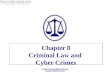 Chapter 8 Criminal Law and Cyber Crimes. 2 §1: Civil vs. Criminal Law Major differences: Civil (Tort)Criminal PreponderanceBeyond Reasonable Doubt DamagesJail