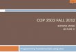 1 / 89 COP 3503 FALL 2012 SHAYAN JAVED LECTURE 11 Programming Fundamentals using Java 1