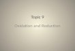 Topic 9 Oxidation and Reduction. 9.1.1 Define oxidation and reduction in terms of electron loss and gain. Oxidation: The loss of electrons Fe 2+ (aq)