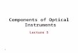 11 Components of Optical Instruments Lecture 5. 22 Spectroscopic methods are based on either: 1. Absorption 2. Emission 3. Scattering