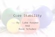 Core Stability By: Luke Kasper And Dave Schuber. What is “the Core” It is the lumbo-pelvic- hip complex –Center of Gravity is located there –Where all