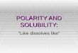 POLARITY AND SOLUBILITY: “Like dissolves like”. 1.a) Review of shapes: What are the five basic shapes?  Linear  Trigonal Planar  Tetrahedral  Trigonal