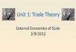Unit 1: Trade Theory External Economies of Scale 2/8/2012
