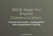 © Jonathan Scobie 2010 SACE Stage Two English Communications Course structure, organisation and assessment outline