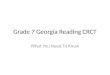 Grade 7 Georgia Reading CRCT What You Need To Know
