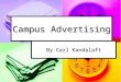 Campus Advertising By Carl Kandalaft. Description Ads and promotions displayed on campus in various areas and student meeting halls that allow students
