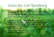 Grass By: Carl Sandburg PILE the bodies high at Austerlitz and Waterloo, Shovel them under and let me work-- I am the grass; I cover all. And pile them