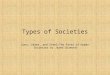 Types of Societies Guns, Germs, and Steel—The Fates of Human Societies by Jared Diamond