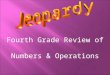 Fourth Grade Review of Numbers & Operations Place Value Whole #’s Rounding & Estimating Operations DecimalsFractions 100 200 300 400 500
