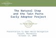 The Natural Step and the Twin Ports Early Adopter Project Presentation to Open World Delegation Duluth, Minnesota October 13, 2008