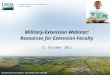 Military-Extension Webinar: Resources for Extension Faculty 11 October 2011