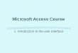 Microsoft Access Course 1. Introduction to the user interface